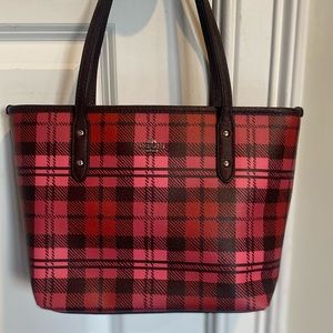 Plaid coach purse